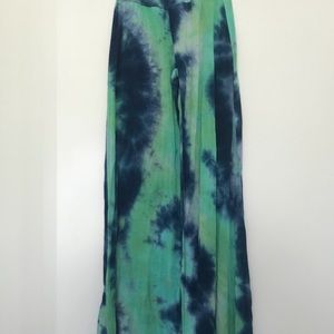 Mahina brand bell bottom flowy tie dye pants